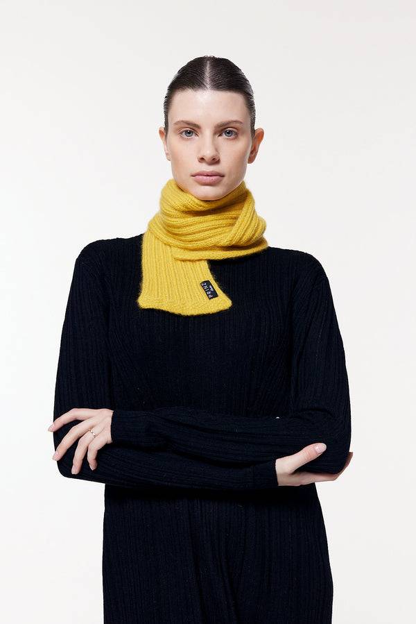 Prinz Berlin Kaschmir Kurzschal Hand Knit Gelb Preisnachlass