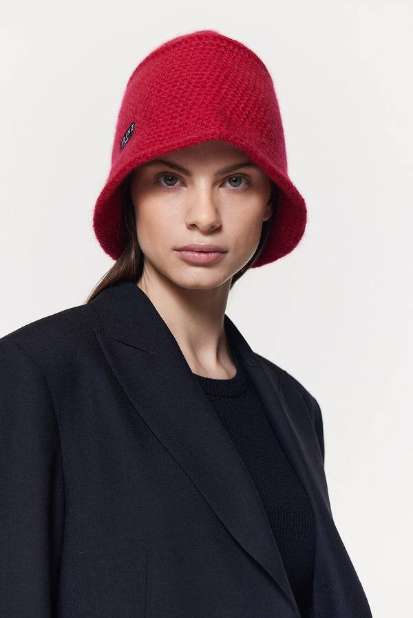 Prinz Berlin Kaschmir Bucket Hat Hand Crochet Rot Cyber Monday