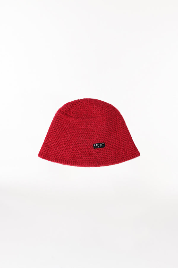 Prinz Berlin Kaschmir Bucket Hat Hand Crochet Rot Cyber Monday