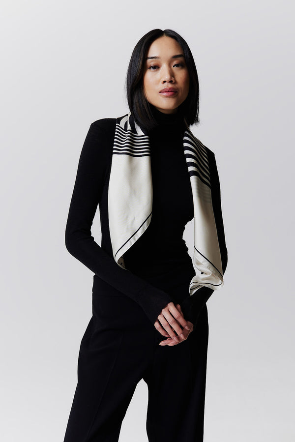 Prinz Berlin Seidentuch Swirl 90 Off-White Heißer Verkauf