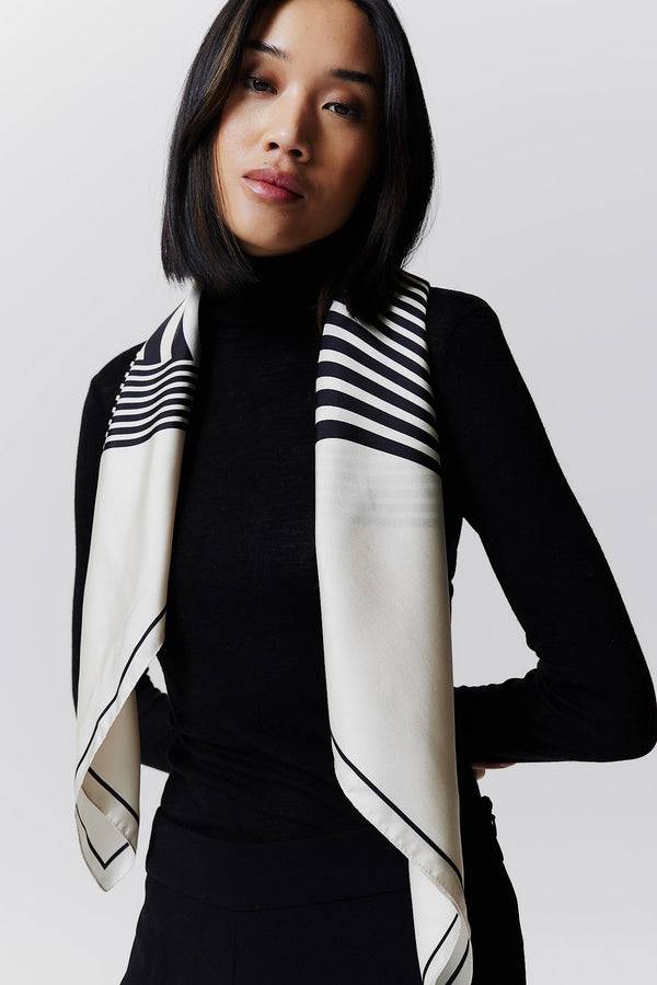 Prinz Berlin Seidentuch Swirl 90 Off-White Heißer Verkauf