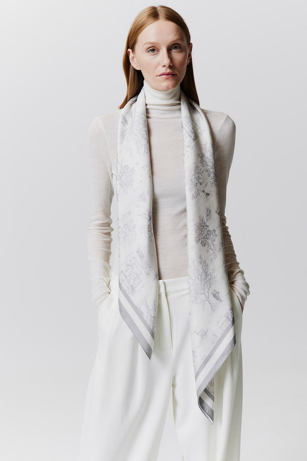 Prinz Berlin Seidentuch Toile Valentine 123 Grau Neueste Mode