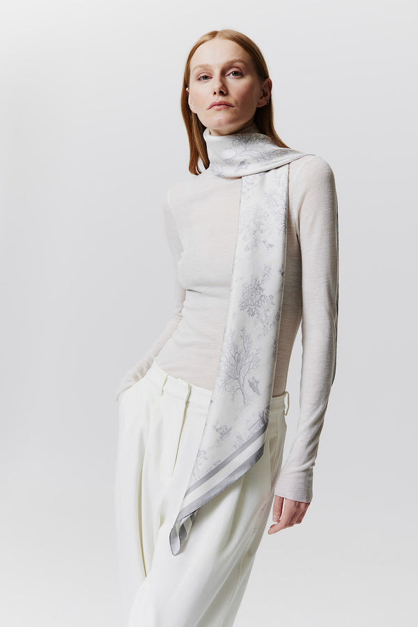 Prinz Berlin Seidentuch Toile Valentine 123 Grau Neueste Mode