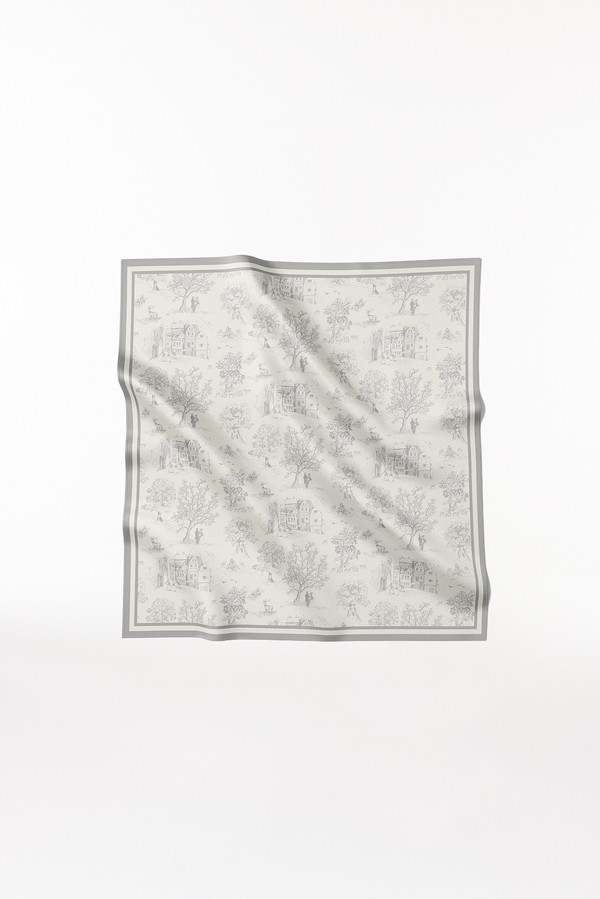 Prinz Berlin Seidentuch Toile Valentine 90 Grau Online Outlet