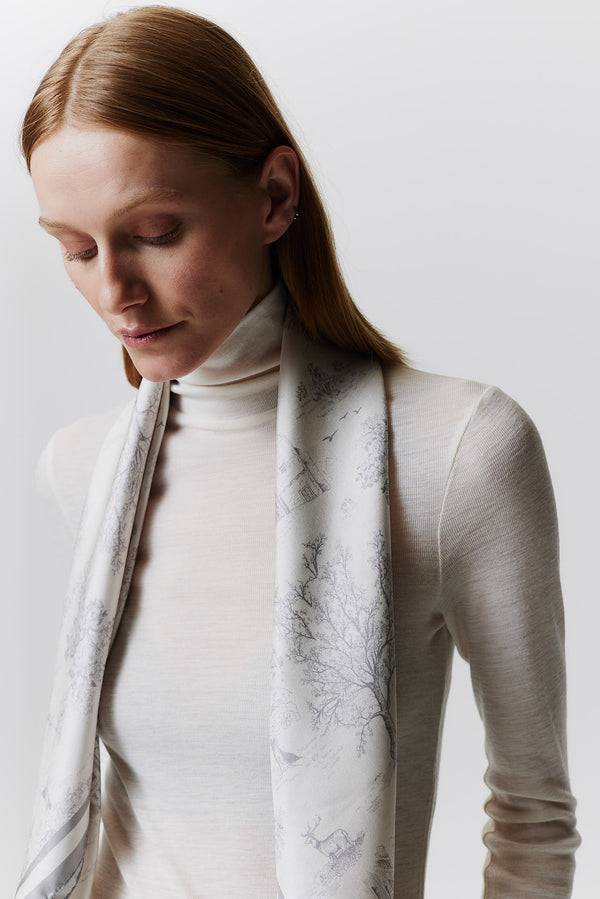 Prinz Berlin Seidentuch Toile Valentine 90 Grau Online Outlet