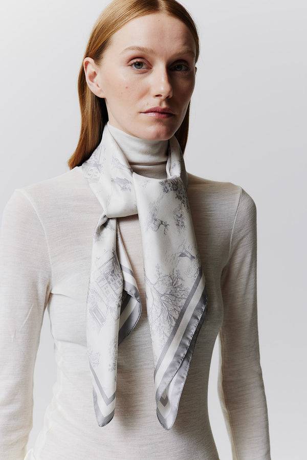 Prinz Berlin Seidentuch Toile Valentine 90 Grau Online Outlet
