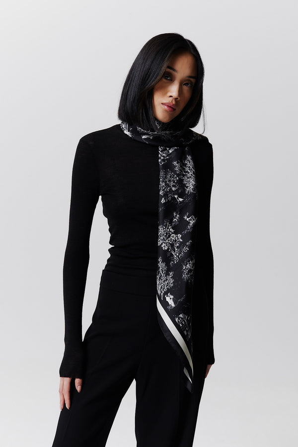 Prinz Berlin Seidentuch Toile Valentine 123 Schwarz Blitzangebot