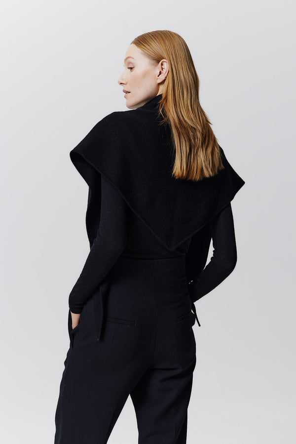 Prinz Berlin Kaschmir Triangle Fine Knit Schwarz Saisonale Angebote