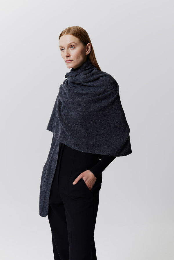 Prinz Berlin Kaschmir Schal Fine Knit Graphit Kauf eins, bekomm eins gratis