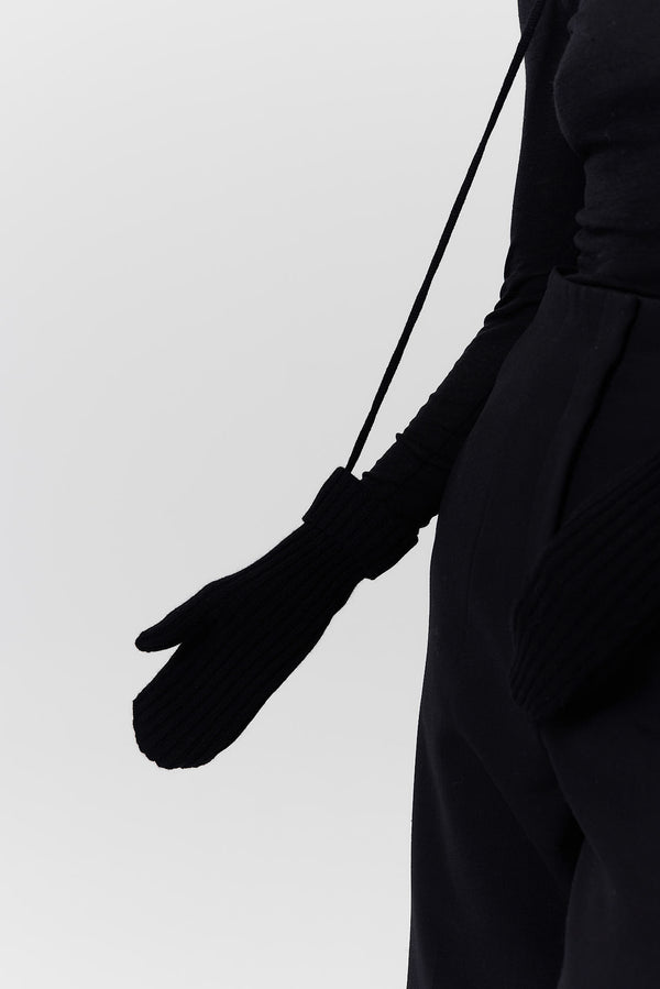 Prinz Berlin Kaschmir Mittens Rib Knit Schwarz Tägliche Deals