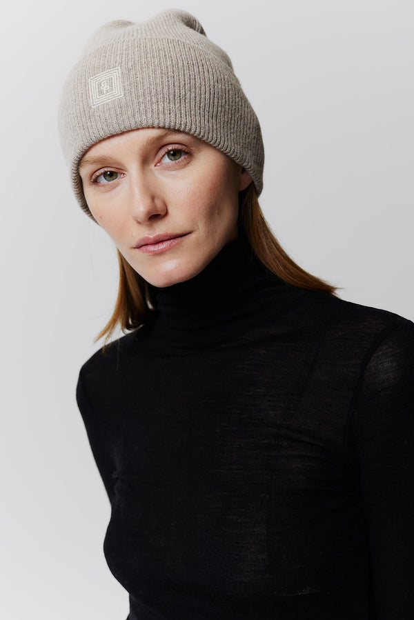Prinz Berlin Kaschmir Beanie Classic Knit Beige VIP-Rabatte