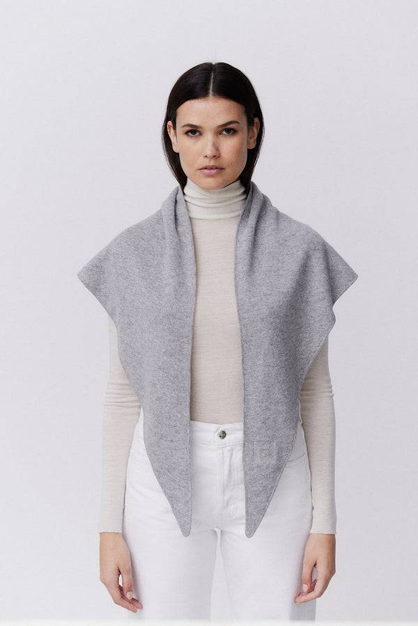 Prinz Berlin Kaschmir Triangle Fine Knit Hellgrau Wochenangebot