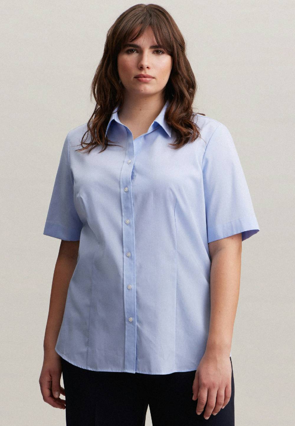 Seidensticker Bügelfreie Kurzarm Fil a fil Hemdbluse Blitzangebot