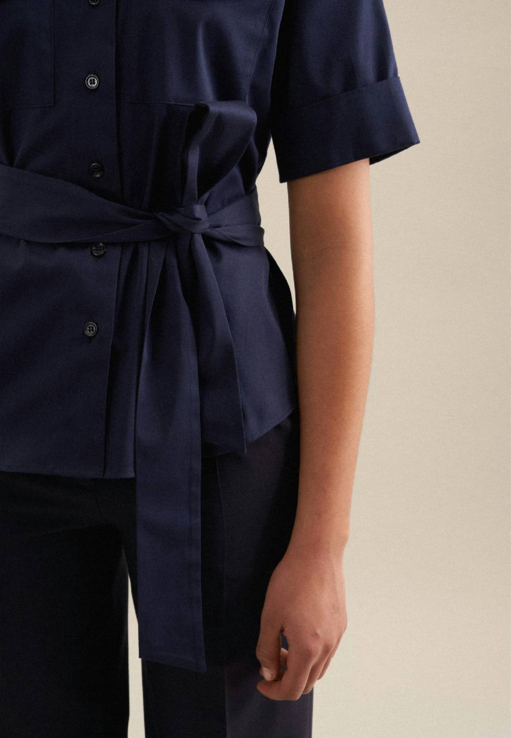Seidensticker Kurzarm Satin Hemdbluse Saisonschlussverkauf