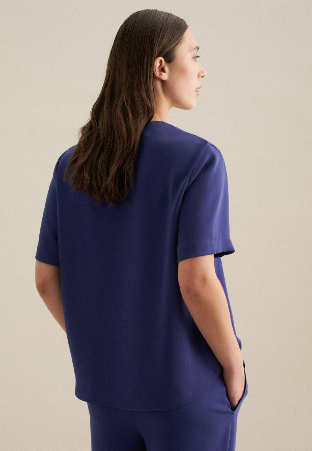 Seidensticker V-Neck Shirtbluse Regular Fabrikverkauf