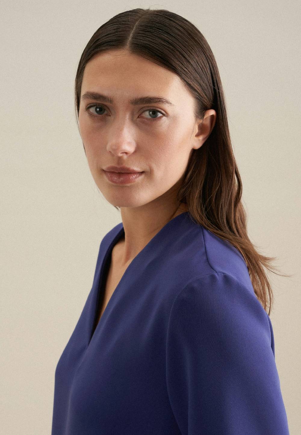 Seidensticker V-Neck Shirtbluse Regular Fabrikverkauf