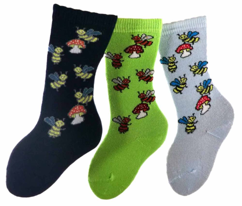 Shimasocks Baby Kniestrümpfe Motiv Biene 3er Pack