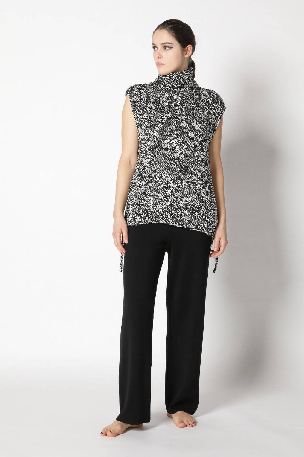 Sminfinity contrast mouliné turtle flap + contrast mouliné scarf + milano palazzo pants Flash Sale