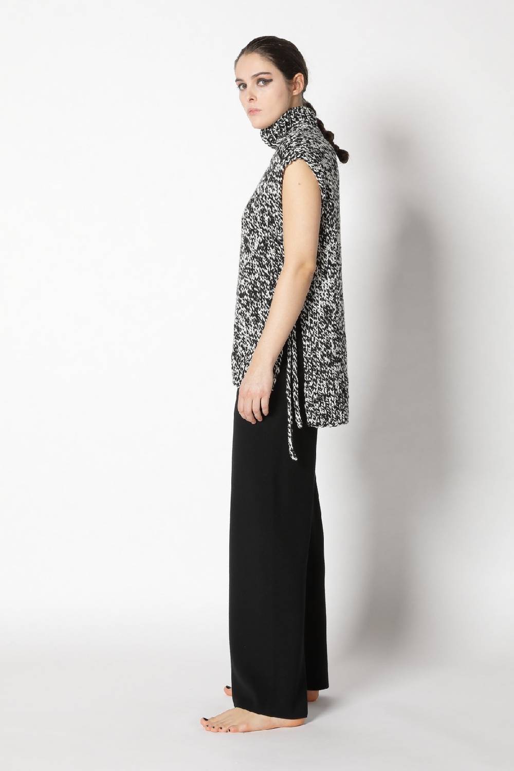Sminfinity contrast mouliné turtle flap + contrast mouliné scarf + milano palazzo pants Flash Sale