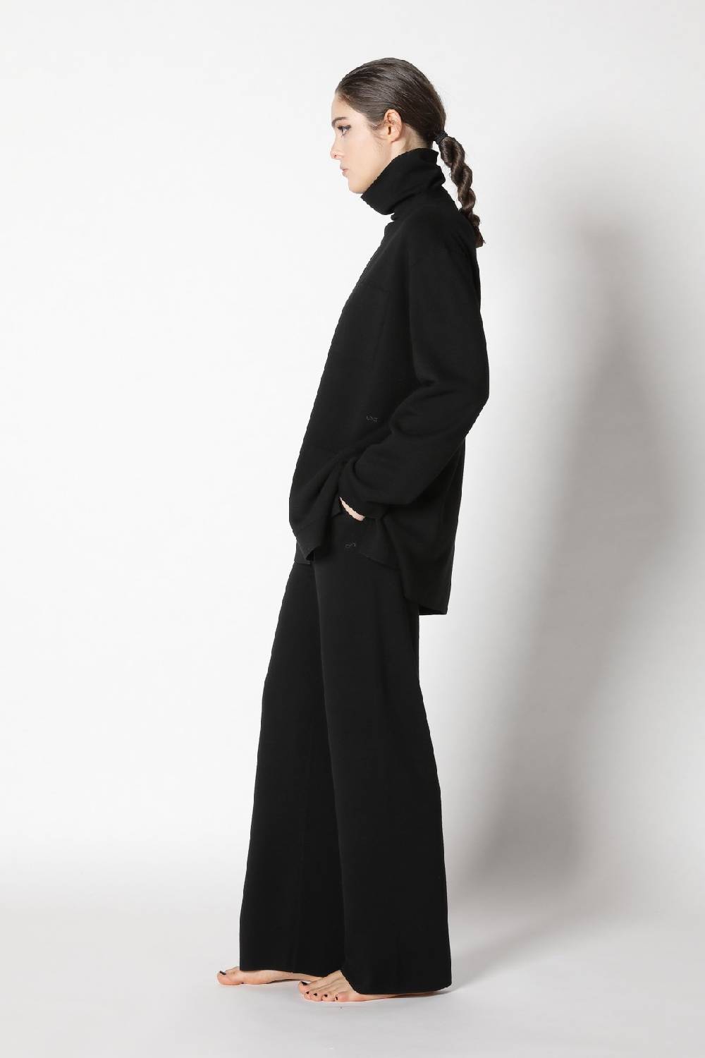 Sminfinity milano one button jacket + milano turtle jumper + milano palazzo pants Online Shopping