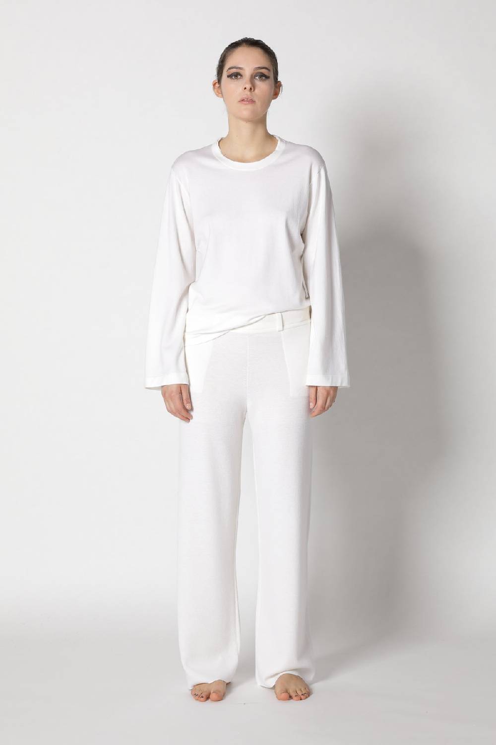 Sminfinity stretchy crewneck + milano palazzo pants + contrast mouliné scarf Exklusivangebot