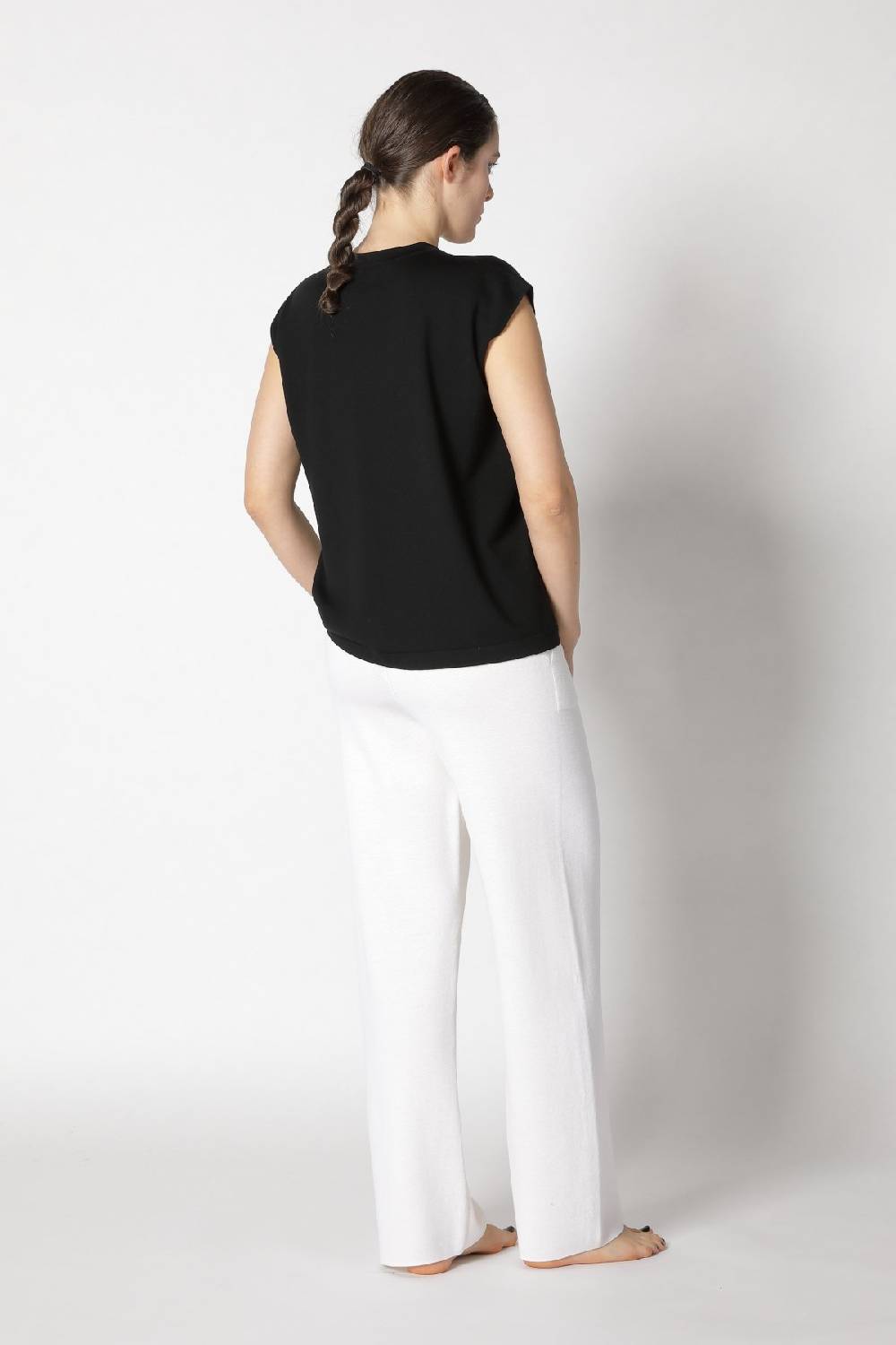 Sminfinity stretchy shell top + contrast mouliné scarf + milano palazzo pants Weihnachtsangebot