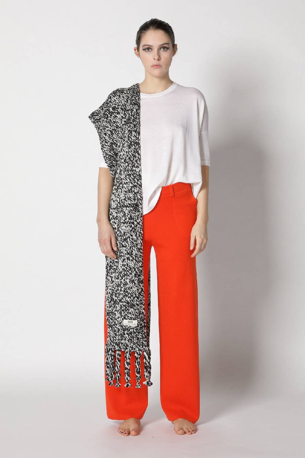 Sminfinity flowing cape jumper + milano palazzo pants + contrast mouliné scarf Jubiläumsangebot