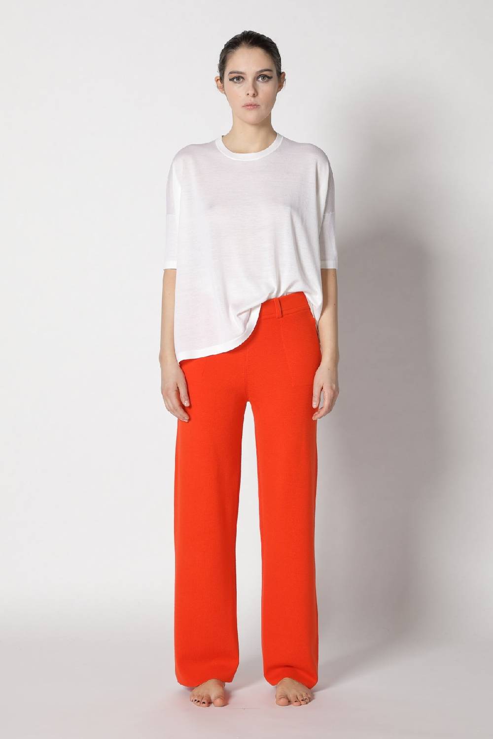 Sminfinity flowing cape jumper + milano palazzo pants + contrast mouliné scarf Jubiläumsangebot