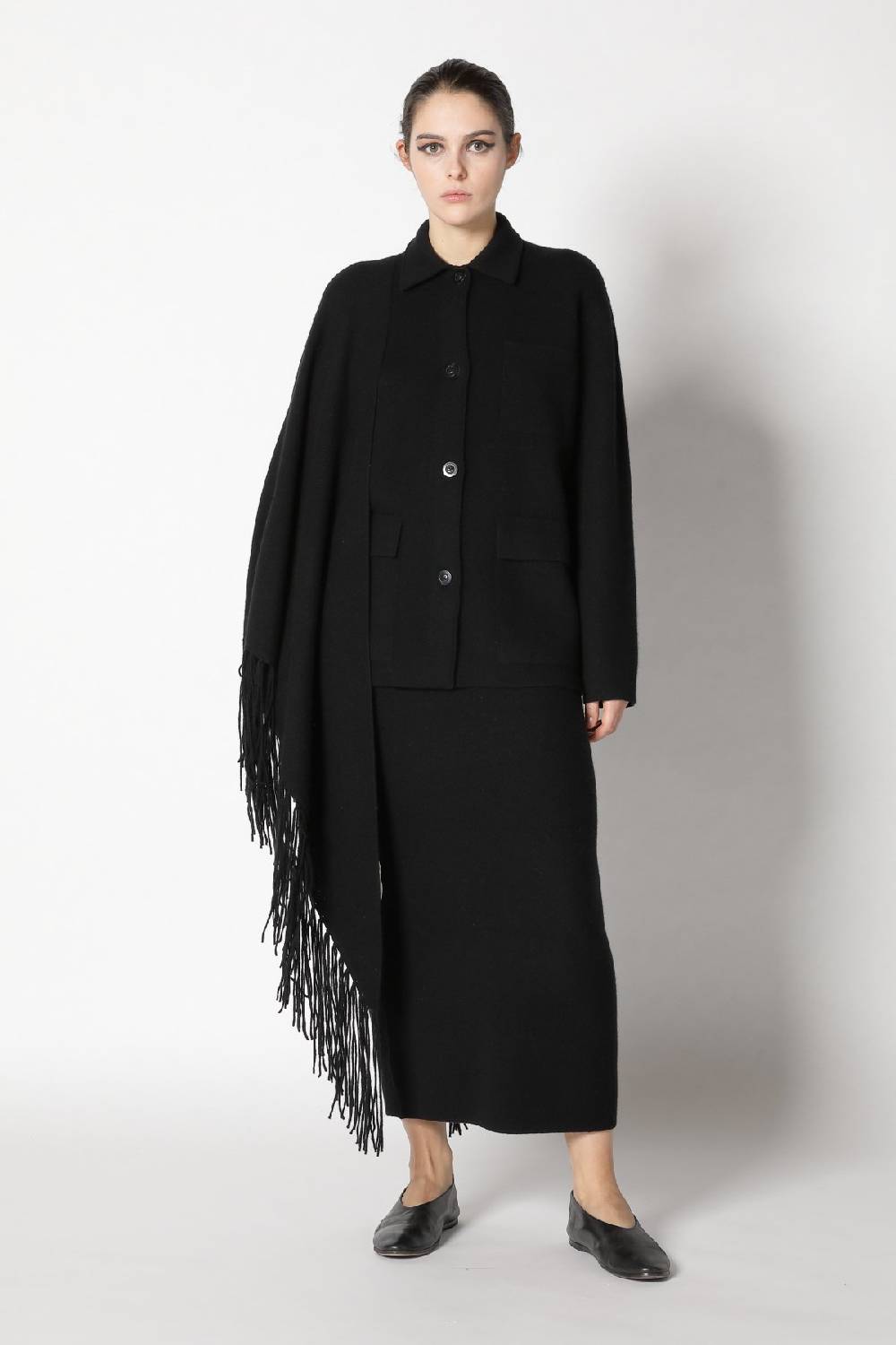 Sminfinity doubleface shirtjacket + garter triangle + garter maxi skirt Neueste Stile