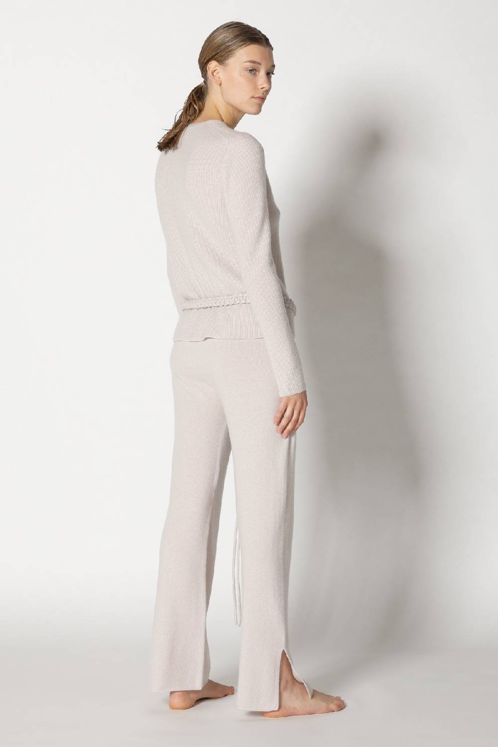 Sminfinity pure fitted rib V neck + pure slitted pants + hang loose ring belt Bis zu 60% Rabatt