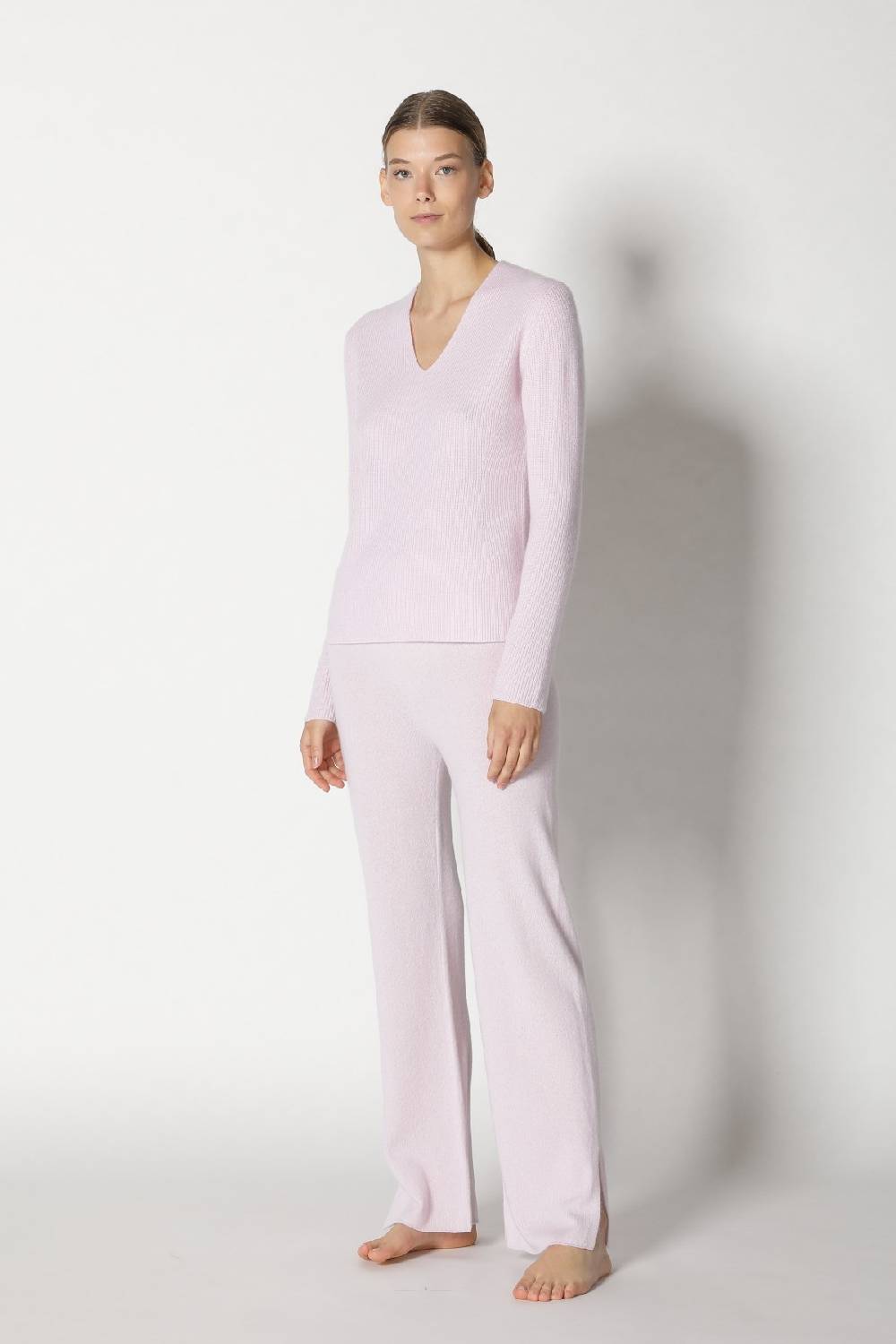 Sminfinity pure fitted V neck + pure slitted pants Clearance-Verkauf