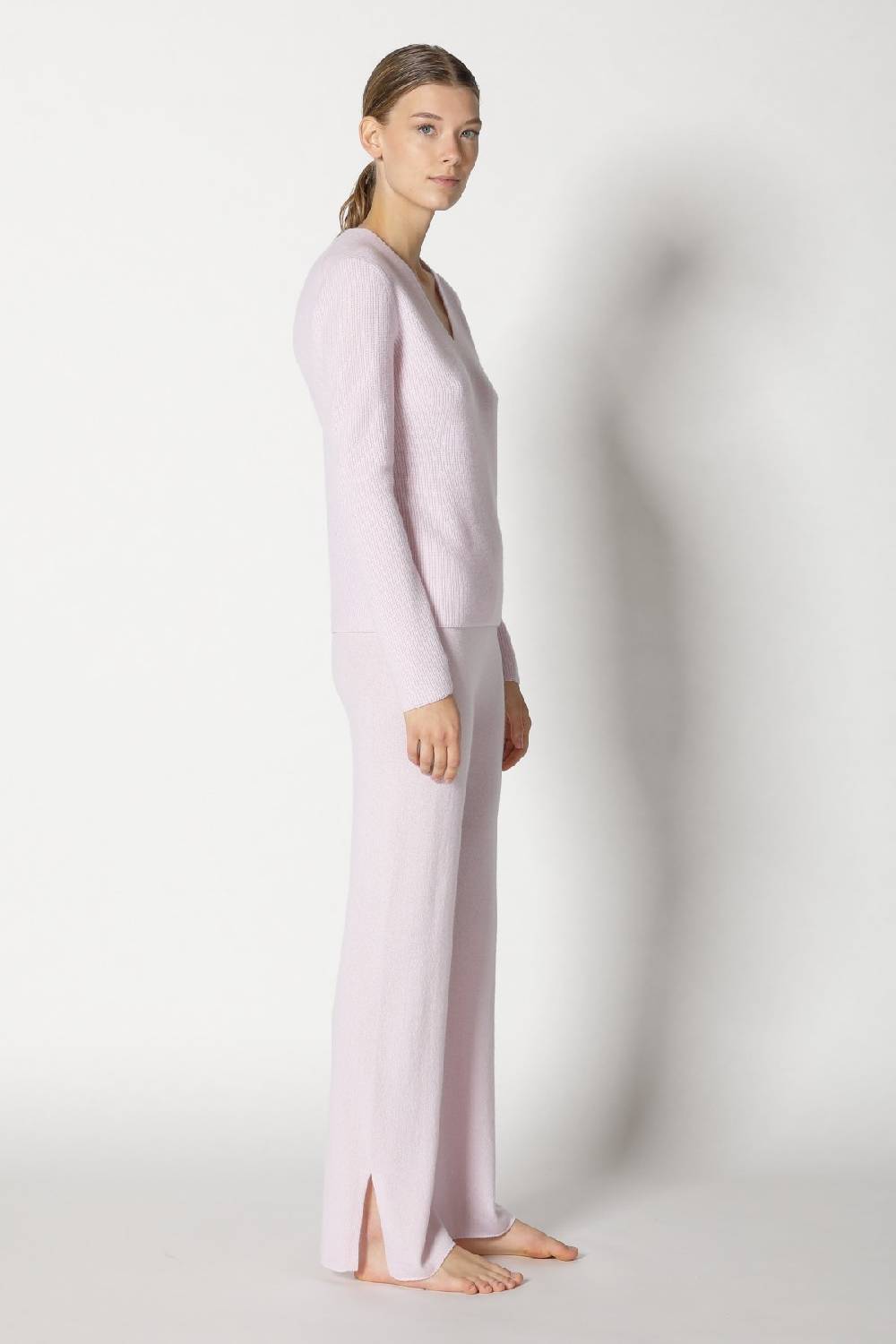Sminfinity pure fitted V neck + pure slitted pants Clearance-Verkauf