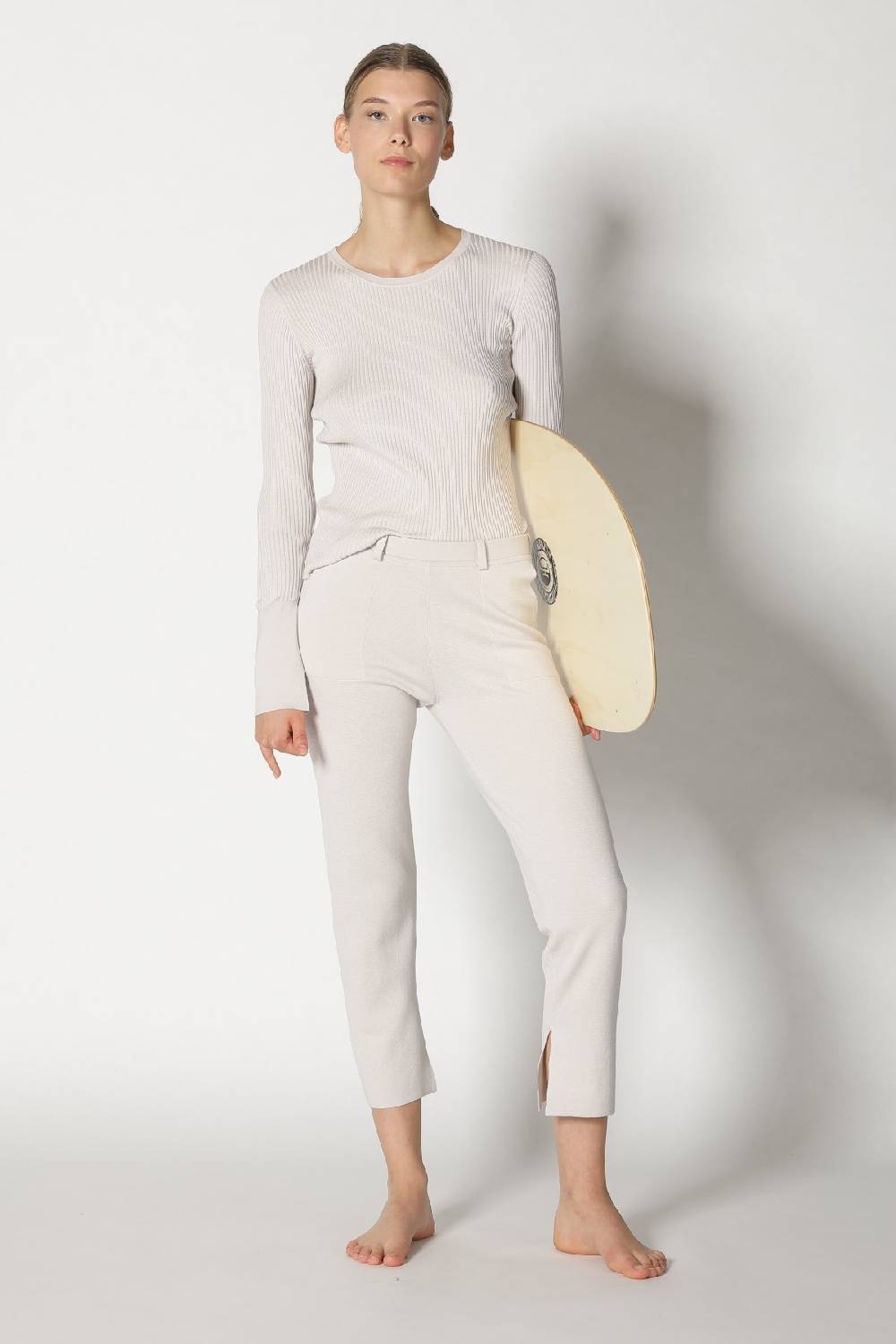 Sminfinity silky rib crew jumper + silky cropped pants Schlussverkauf