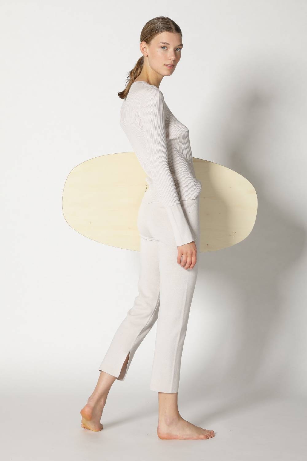Sminfinity silky rib crew jumper + silky cropped pants Schlussverkauf