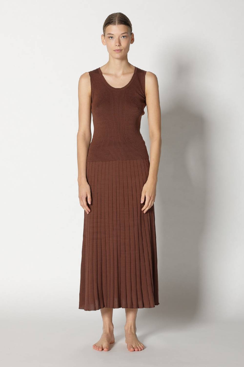 Sminfinity silky rib tank top + silky sun rib skirt + hang loose ring belt handmade makrame Kostenloser Versand