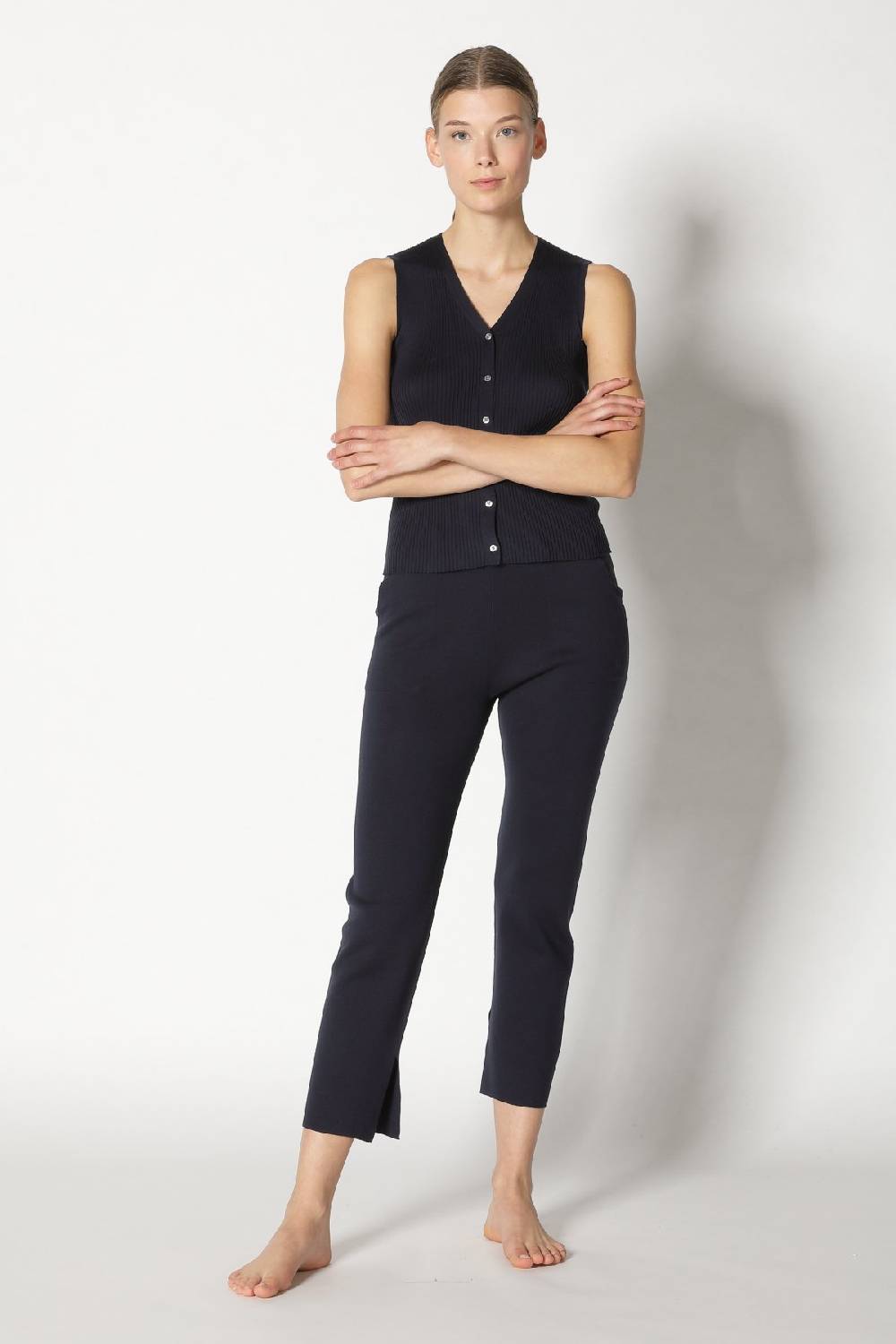 Sminfinity silky rib vest + silky cropped pants Fabrik Onlineshop