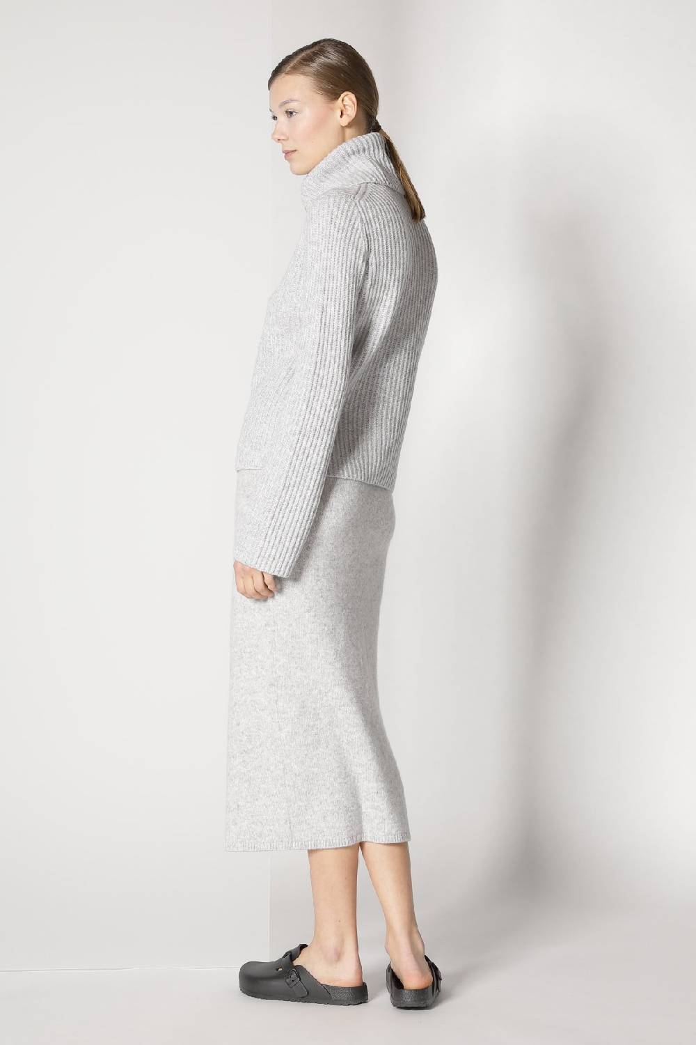 Sminfinity blurry ribbed zip-jacket + blurry crew top + blurry tulip skirt Online Outlet