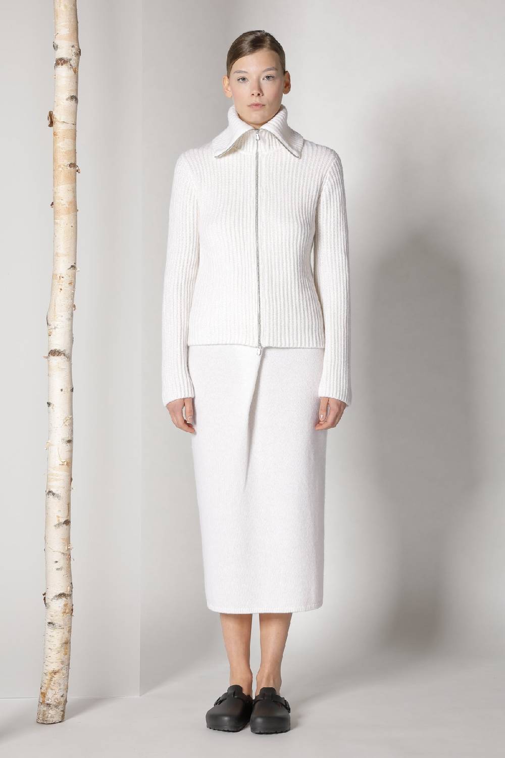 Sminfinity blurry ribbed zip-jacket + blurry crew top + blurry tulip skirt Online Outlet