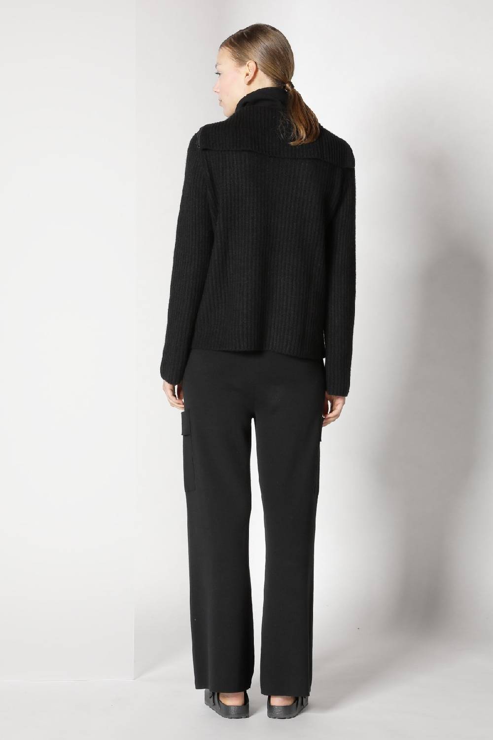 Sminfinity blurry ribbed zip-jumper + fitted turtle top + cargo bellbottom pants Große Rabatte