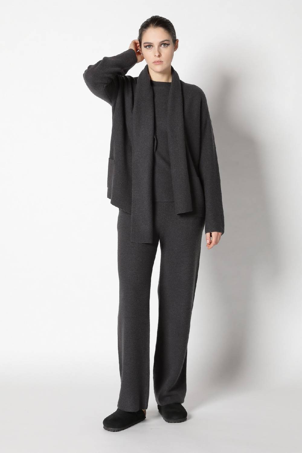 Sminfinity garter scarf jacket + garter T jumper + garter palazzo pants Fabrikladen