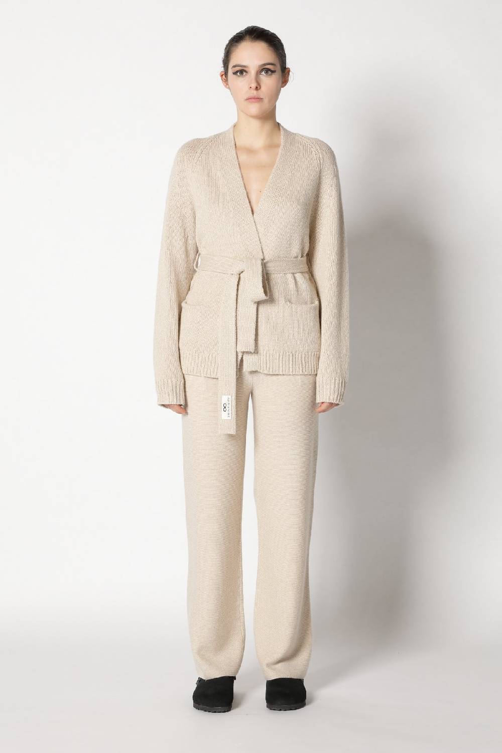 Sminfinity airy belted jacket + garter palazzo pants Im Verkauf