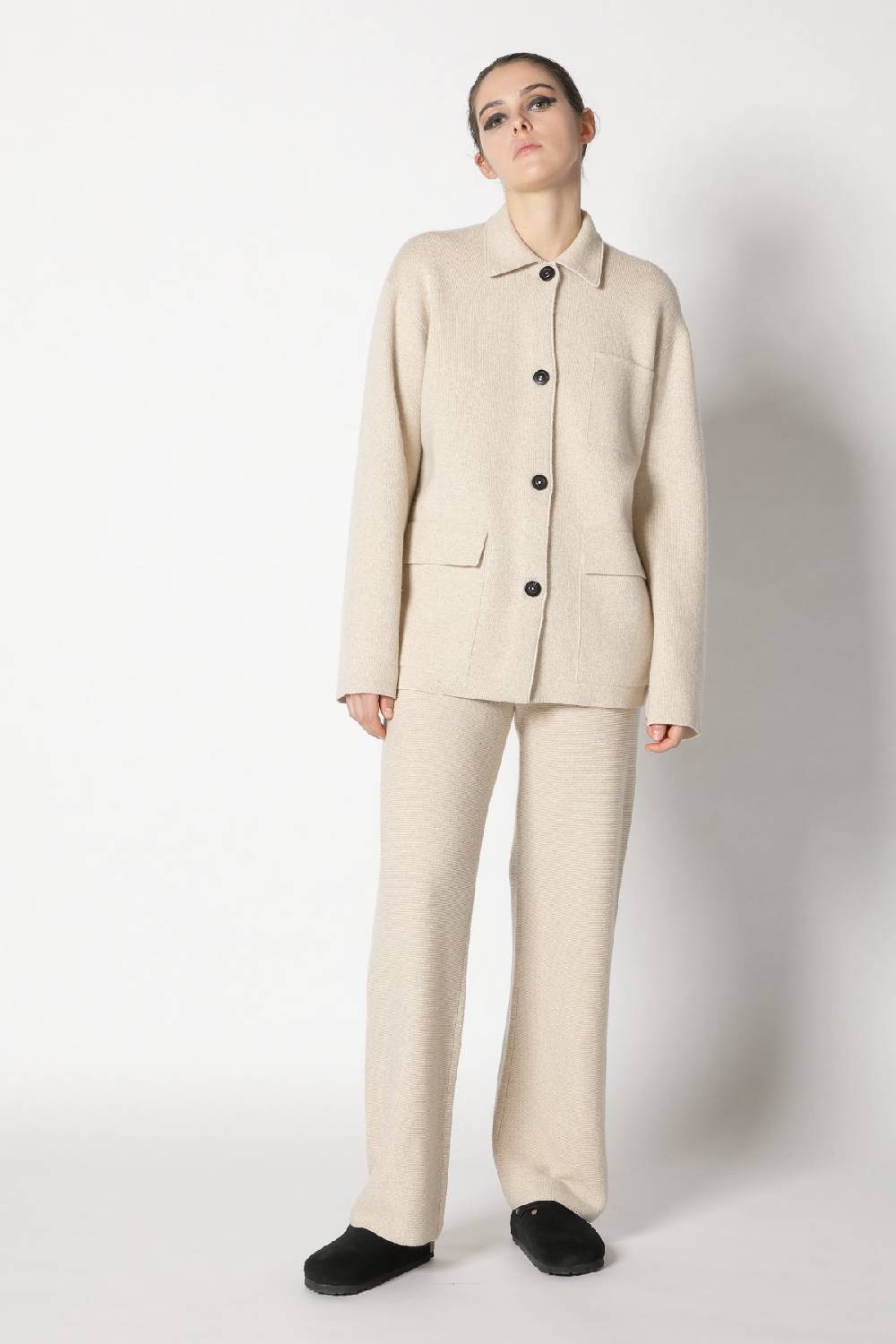 Sminfinity doubleface shirtjacket + garter palazzo pants 2025