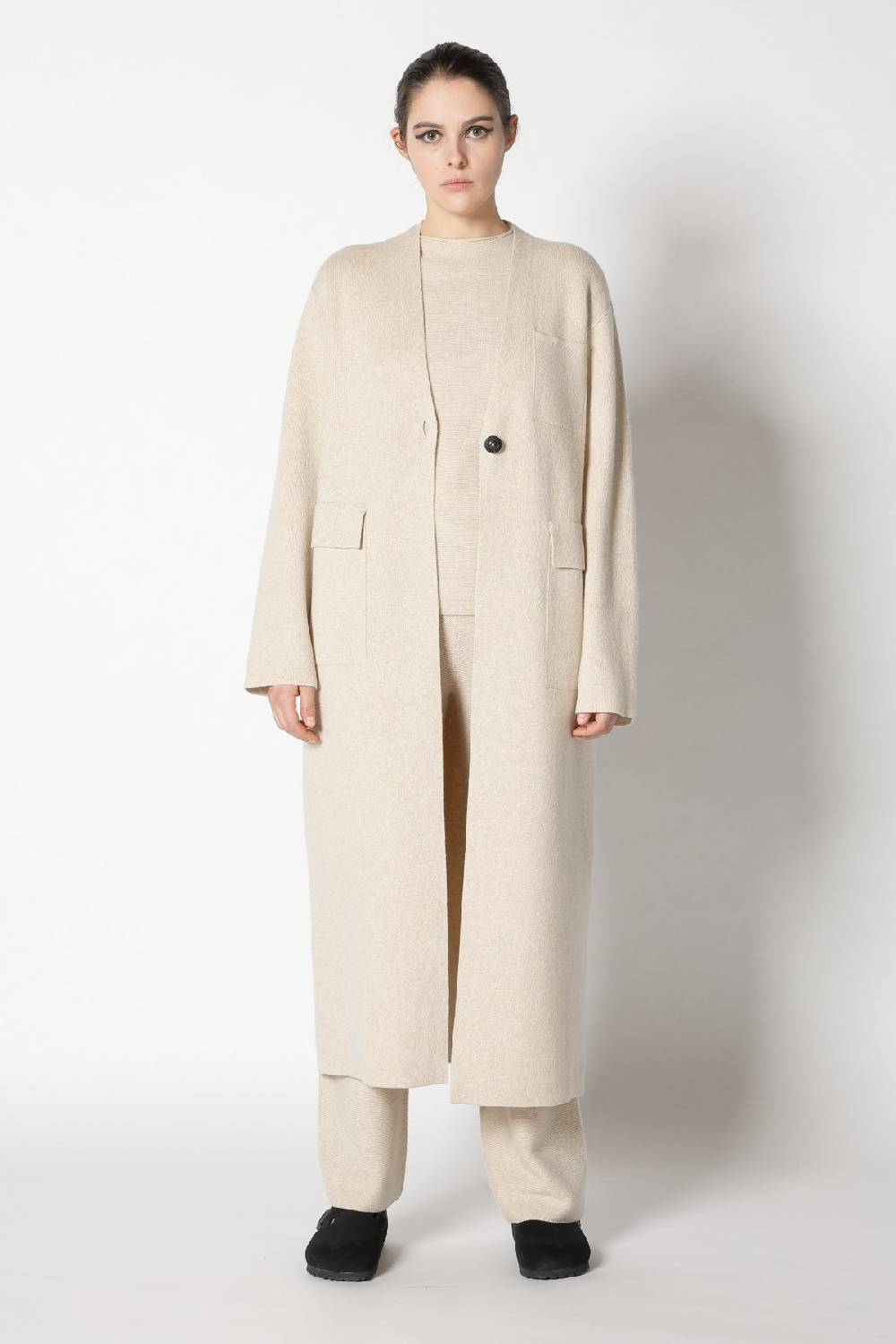 Sminfinity doubleface maxi coat + garter T jumper + garter triangle + garter palazzo pants Online