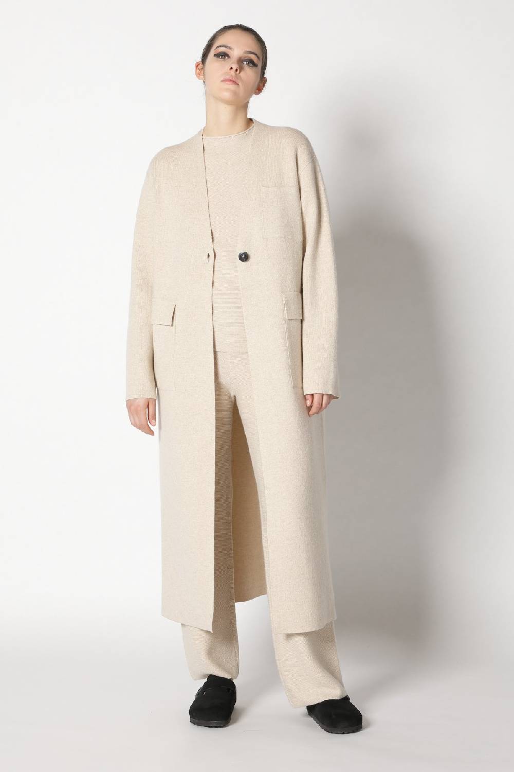 Sminfinity doubleface maxi coat + garter T jumper + garter triangle + garter palazzo pants Online