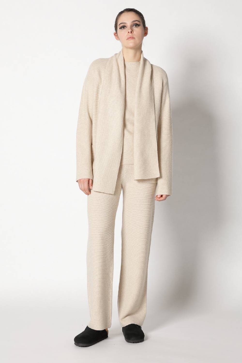 Sminfinity garter scarf jacket + garter T jumper + garter palazzo pants Outlet
