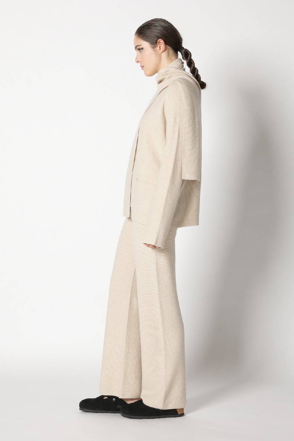 Sminfinity garter scarf jacket + garter T jumper + garter palazzo pants Outlet