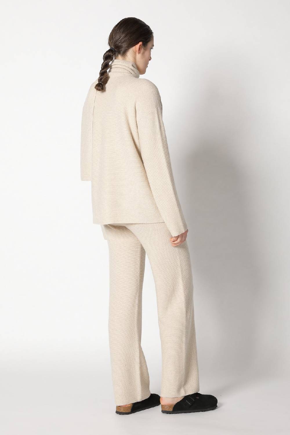Sminfinity garter scarf jacket + garter T jumper + garter palazzo pants Outlet