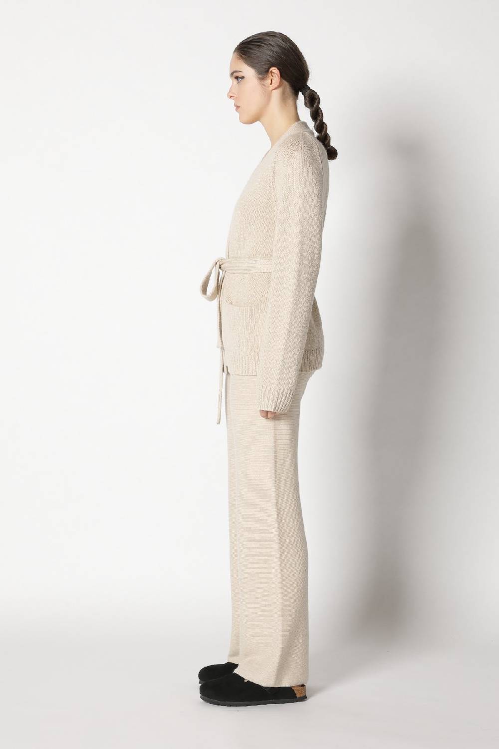 Sminfinity airy belted jacket + garter palazzo pants Hotsell