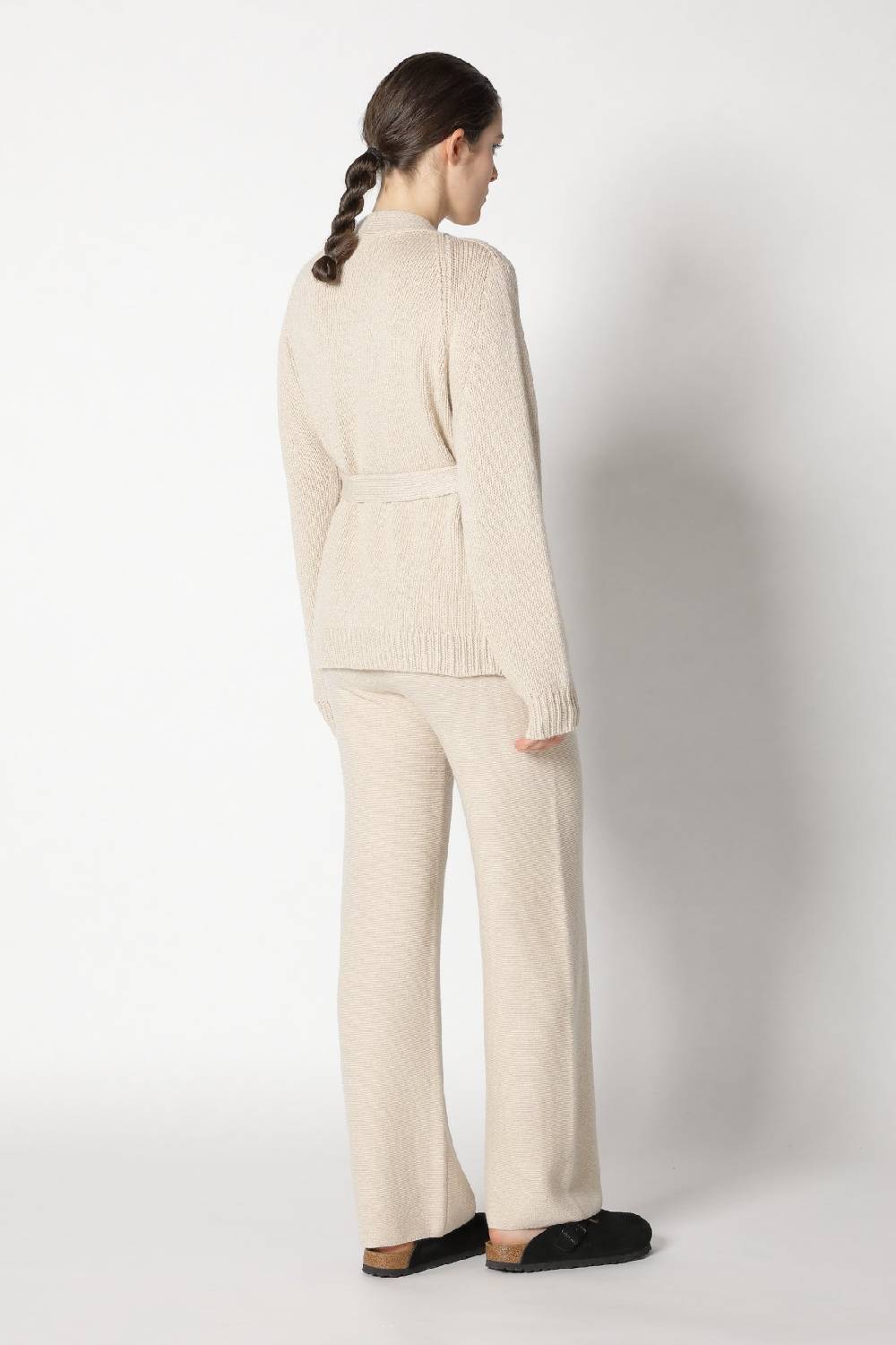 Sminfinity airy belted jacket + garter palazzo pants Hotsell