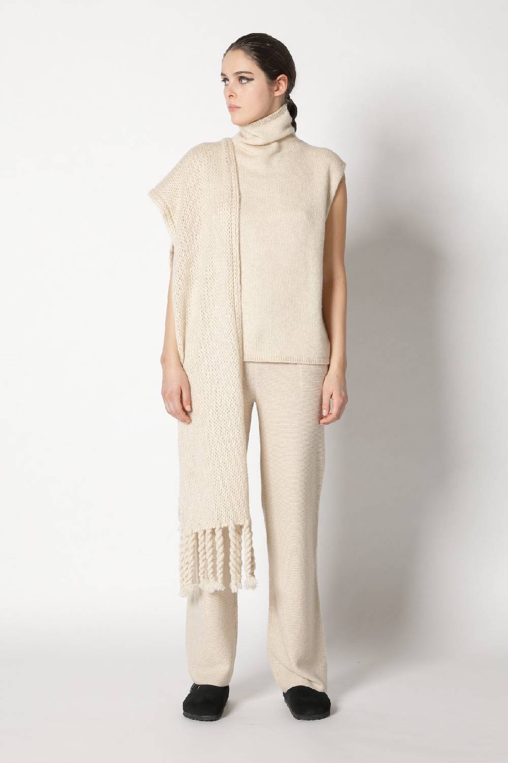 Sminfinity blurry turtle top + blurry chunky scarf + garter palazzo pants Günstiger Verkauf